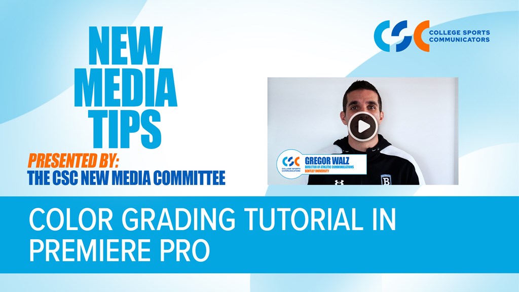 New Media Tips: Color Grading in Premiere Pro